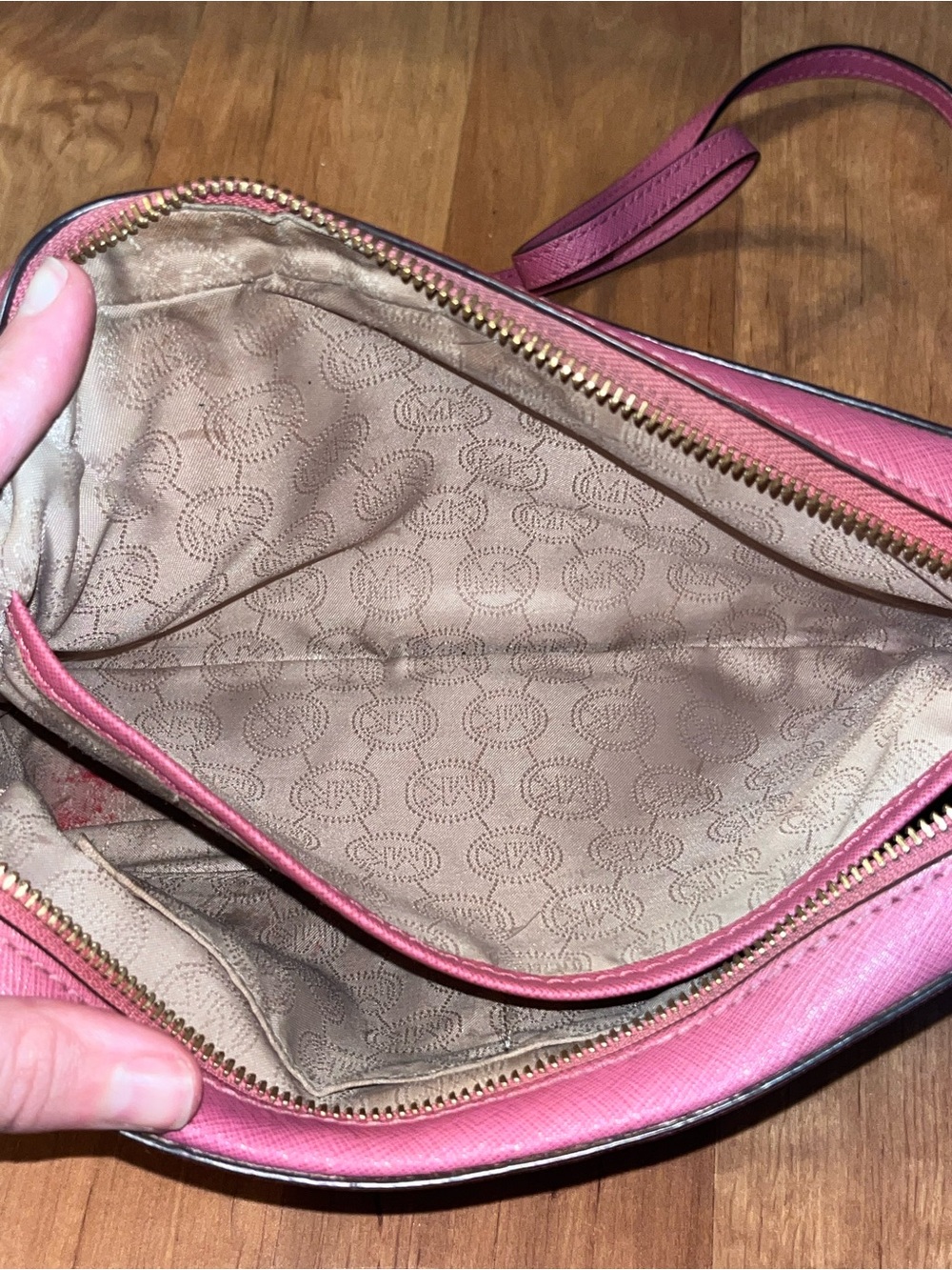 Michael Kors Pink Saffiano Leather Crossbody with Matching Wristlet - Picture 7 of 16